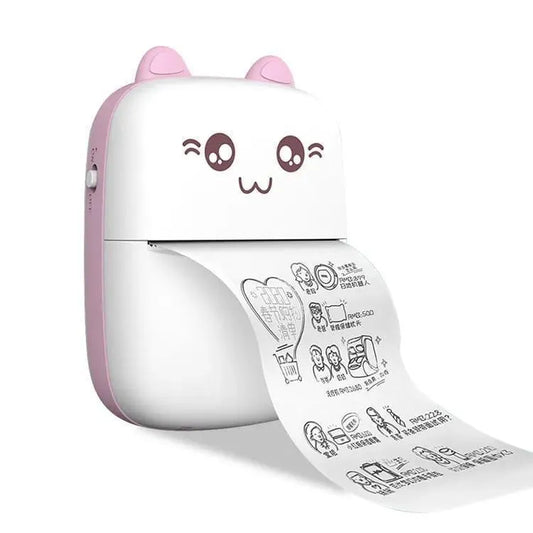 Portable Mini Thermal Photo Printer with Cute Cat Design