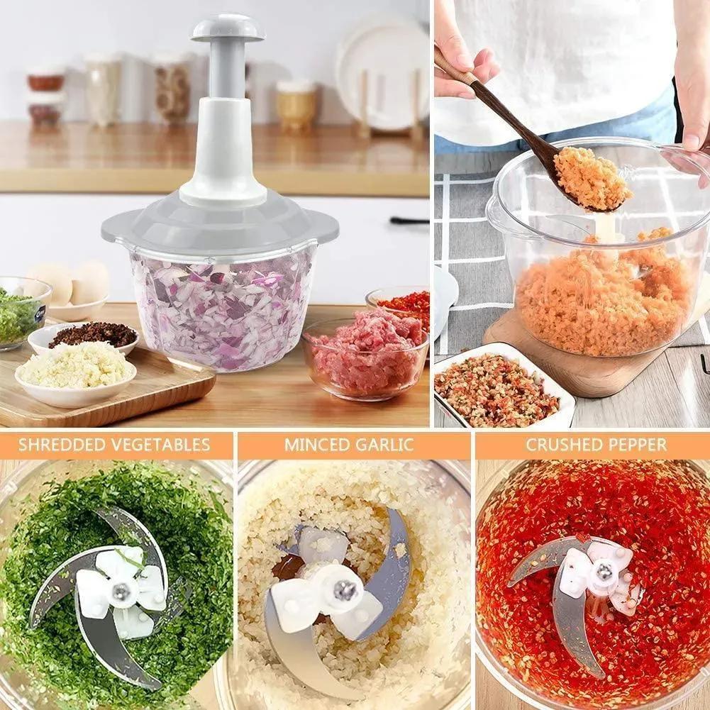 Kitchen Push Chopper Multicolor ABS Plastic Vegetable Cutter