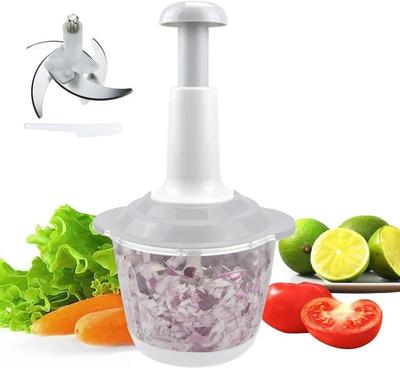 Kitchen Push Chopper Multicolor ABS Plastic Vegetable Cutter