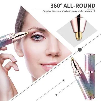 Rechargeable Eyebrow Trimmer Pink ABS Double Head 18K Gold