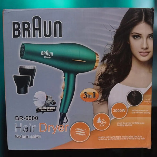 Braun Professional Hair Dryer Green 3000W Salon