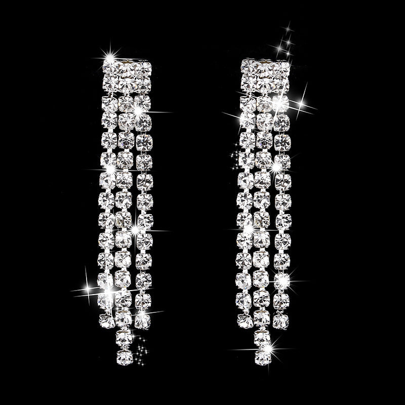Rhinestone Necklace & Earrings Set Wedding Jewelry