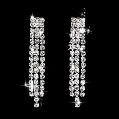Rhinestone Necklace & Earrings Set Wedding Jewelry