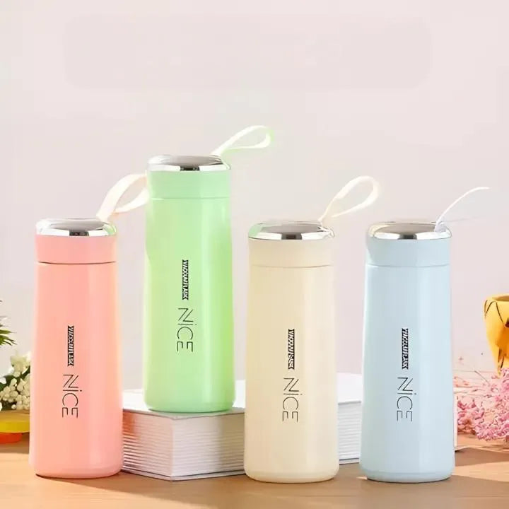 Insulated Glass Water Bottles 400ml Multicolor Set of 2