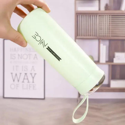 Insulated Glass Water Bottles 400ml Multicolor Set of 2