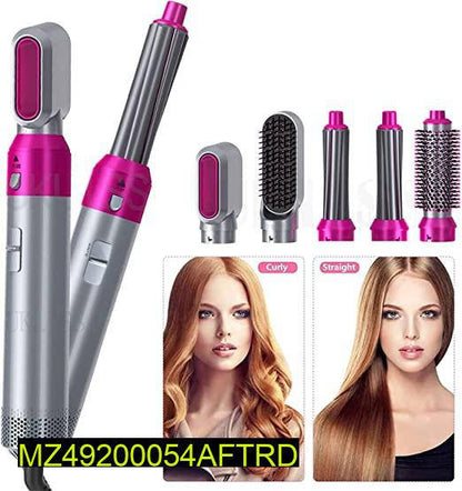 5-in-1 Hair Dryer Kit with Curl & Straight Brushes