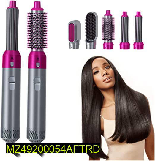 5-in-1 Hair Dryer Kit with Curl & Straight Brushes