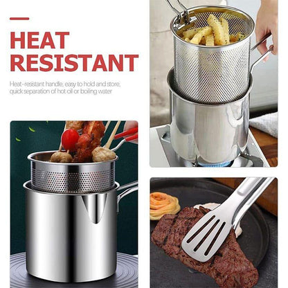Stainless Steel Fries Strainer Pot Set of 2