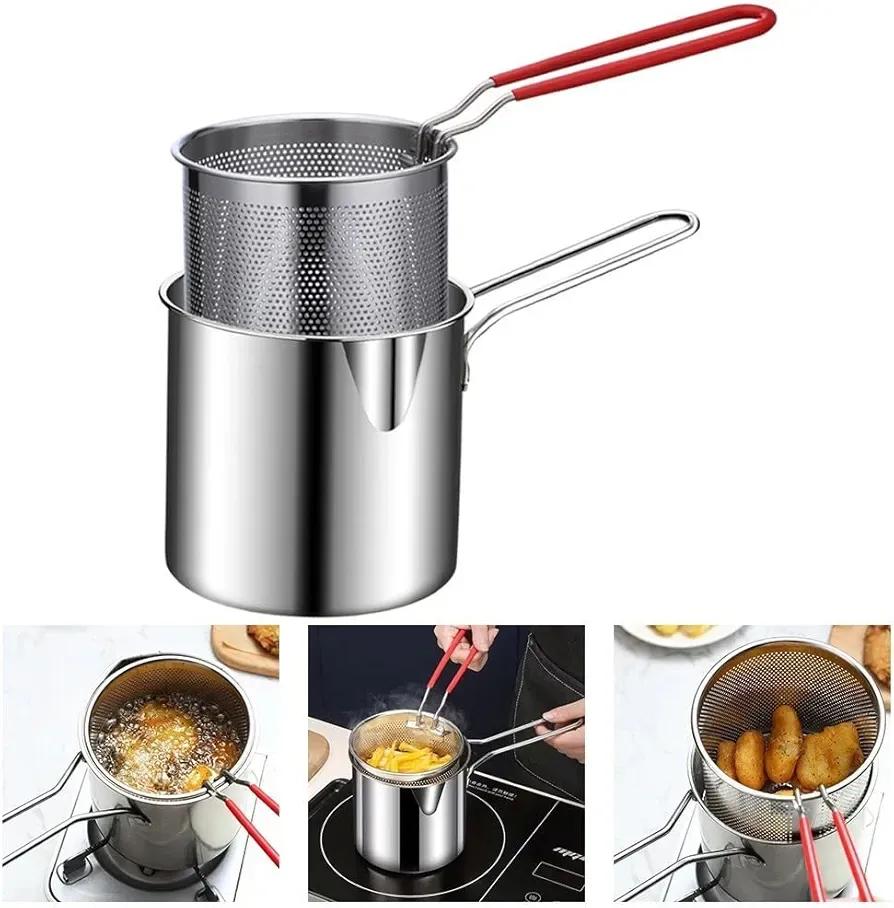 Stainless Steel Fries Strainer Pot Set of 2
