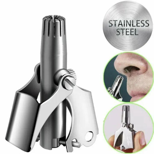 Nose Hair Trimmer Pack of 3 Stainless Steel Silver