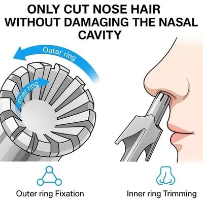 Nose Hair Trimmer Pack of 3 Stainless Steel Silver