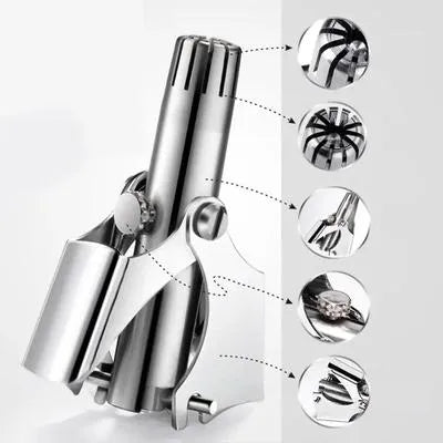 Nose Hair Trimmer Pack of 3 Stainless Steel Silver