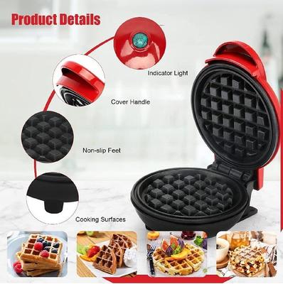 Red Electric Waffle Maker 350W for Home Use
