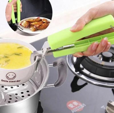 Stainless Steel Bowl Pot Gripper Clip Green