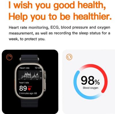 T10 Ultra 2 Smart Watch Bluetooth 5 Heart Rate Fitness Tracker