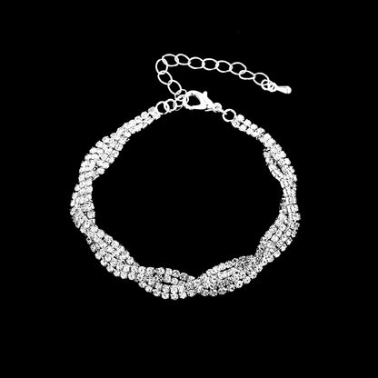 Rhinestone Necklace & Earrings Set Wedding Jewelry